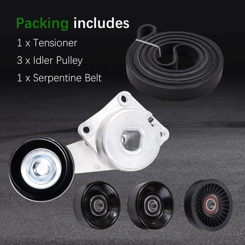 MINETPS Store 90K-38274A Serpentine Belt Drive Tensioner Pulley Component Kit Fit for 2005-2014 Ford F150 F250 F350 Explorer Lobo Expedition 4.6L/5.4L for Lincoln Navigator Mountaineer #89263 ACK061025 DBK061025B - Image 3